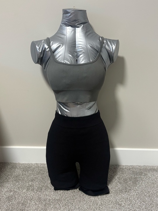 Aliexpress Tops - Ribbed Scoop Neck Active Wear Crop Tank Top in Gray